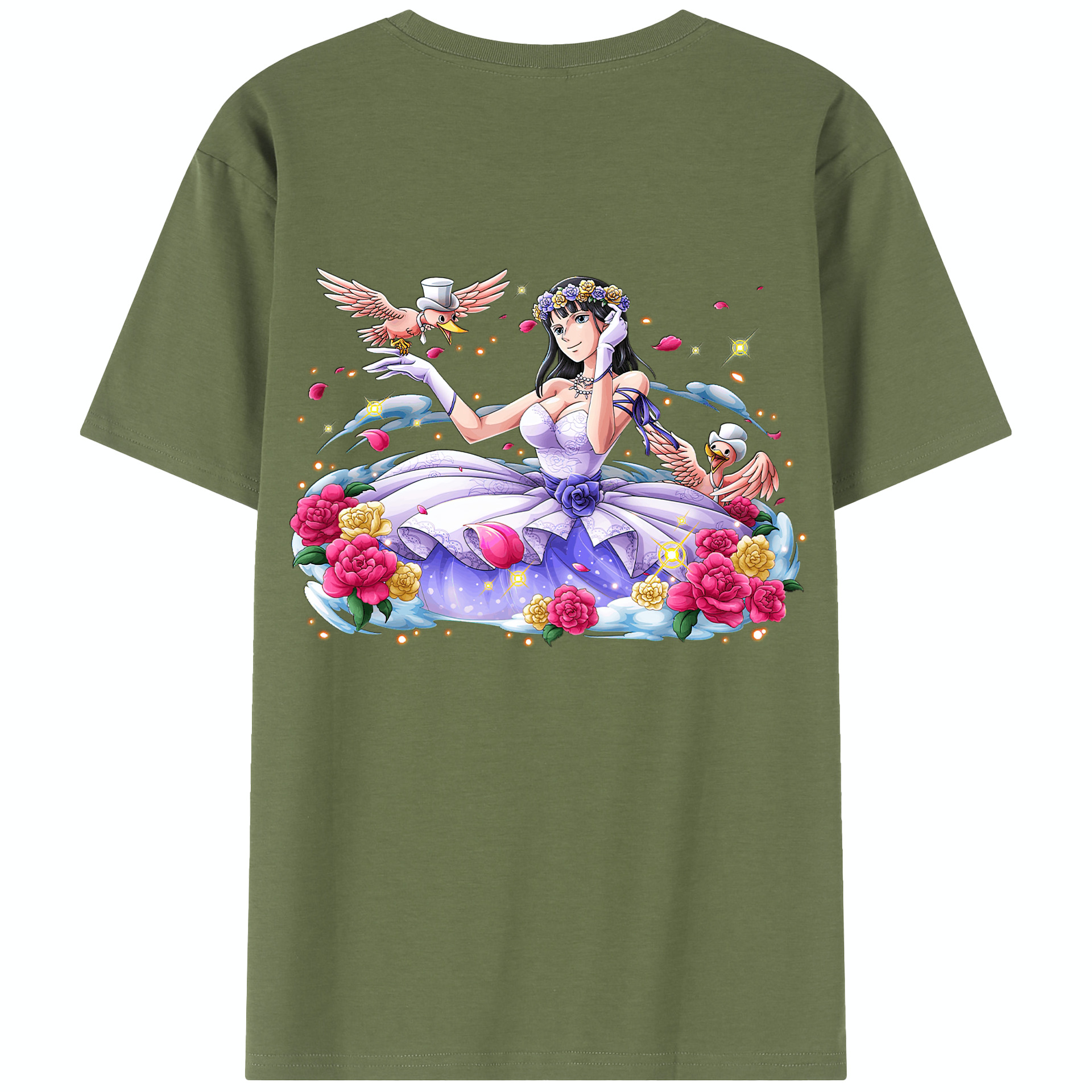 ワンピース ニコ・ロビン ONE PIECE Nico Robin 綿100％半袖Tシャツ（背面プリント）